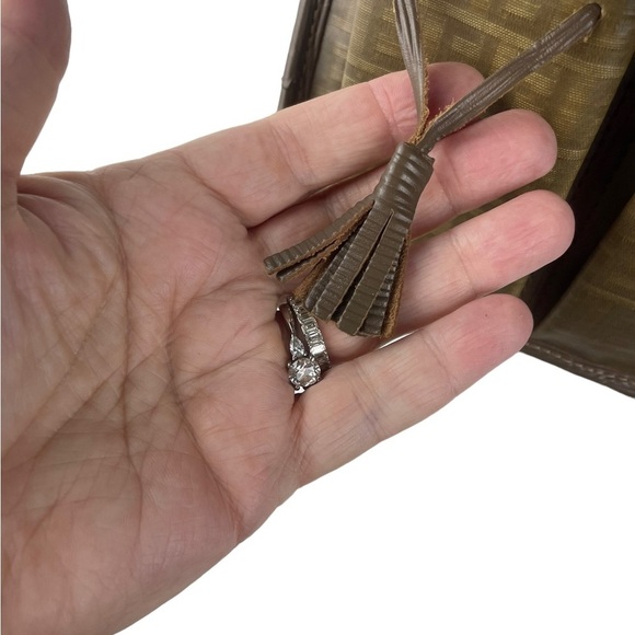 VINTAGE FENDI Zucchino Brown Monogram Coated Canvas Shoulder Messenger Bag - Picture 7 of 15